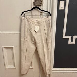 Brunello Cucinelli Light Cream Pleated Tailored Pants- fits size 6/8